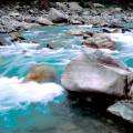 View of the Annapurna mountains in the Himalayas