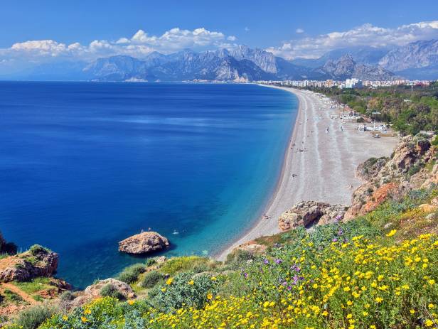 View of the city and the sea in Antalya