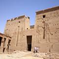 Ancient ruins standing majestically against the sky in Aswan