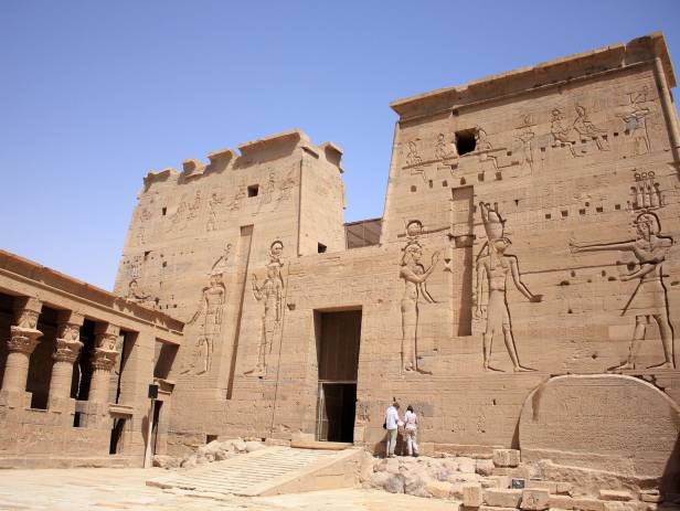 Ancient ruins standing majestically against the sky in Aswan