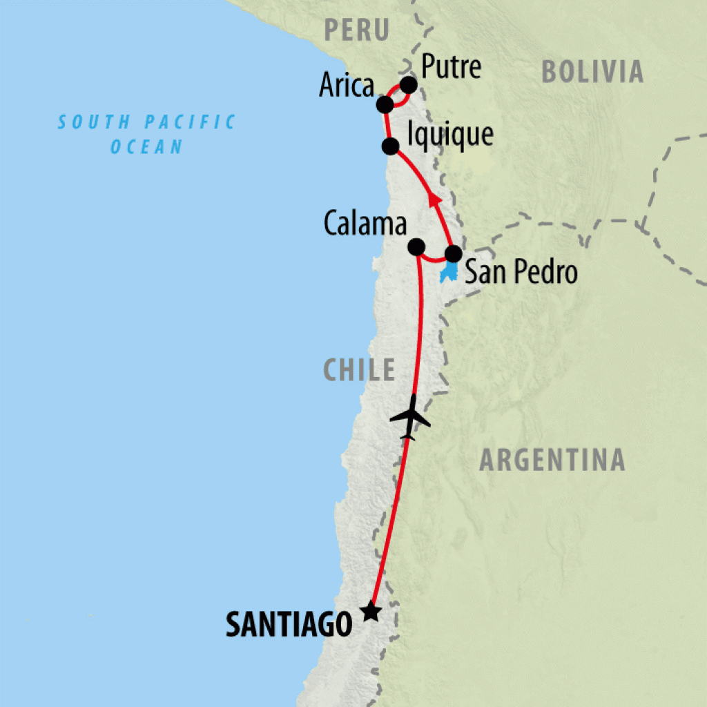 Atacama & the North - 10 Days map