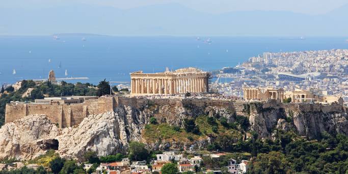 Athens Acropolis and Cityscape From Mount Lycabettus