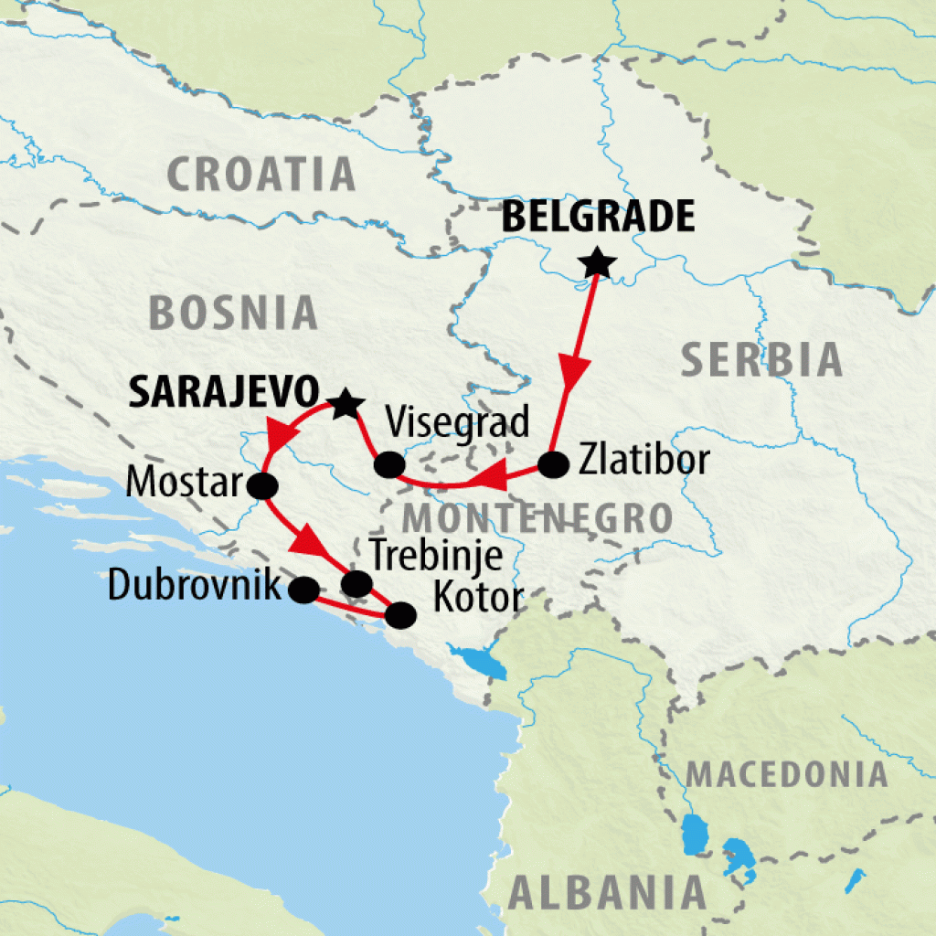 Balkans Express - 7 days map