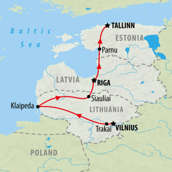 Baltic Capitals Explorer - 8 days map