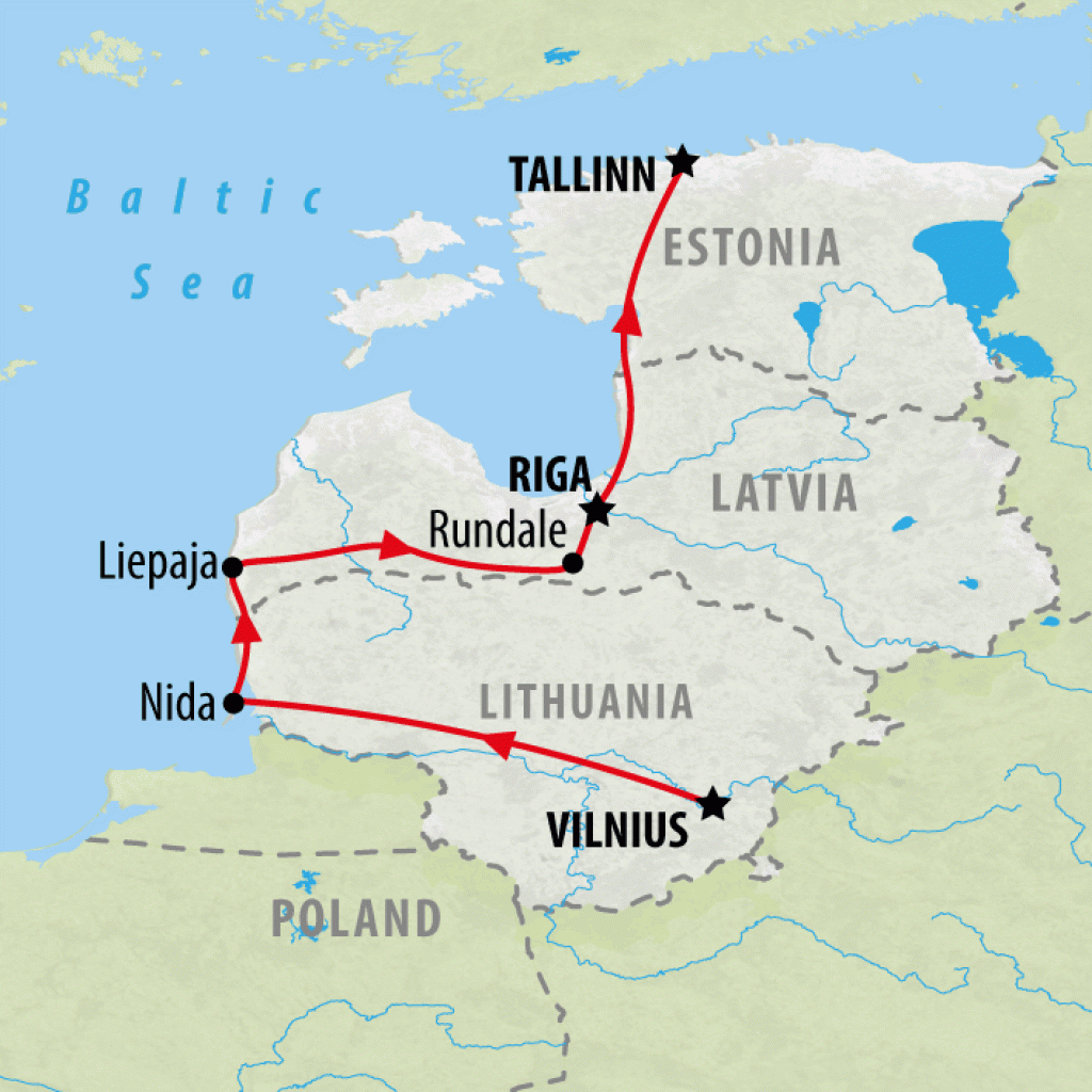 Baltic Capitals Explorer - 10 days map