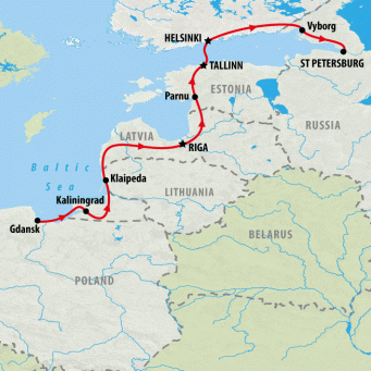 Baltic Coastal Highlights - 13 Days map