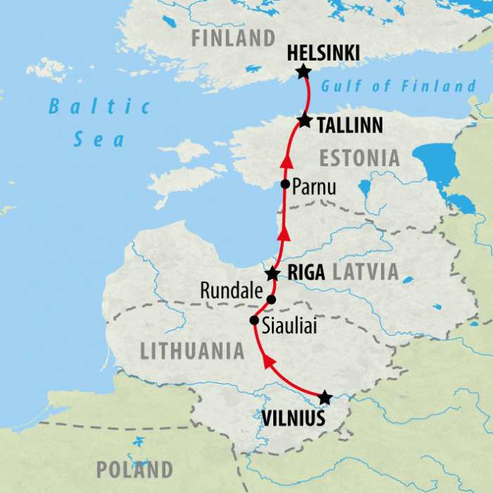 tourhub | On The Go Tours | Baltic Start to Finnish - 10 days | Tour Map