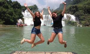 Ban Gioc Waterfall jumping