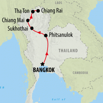 Highlights of Thailand - 8 days map