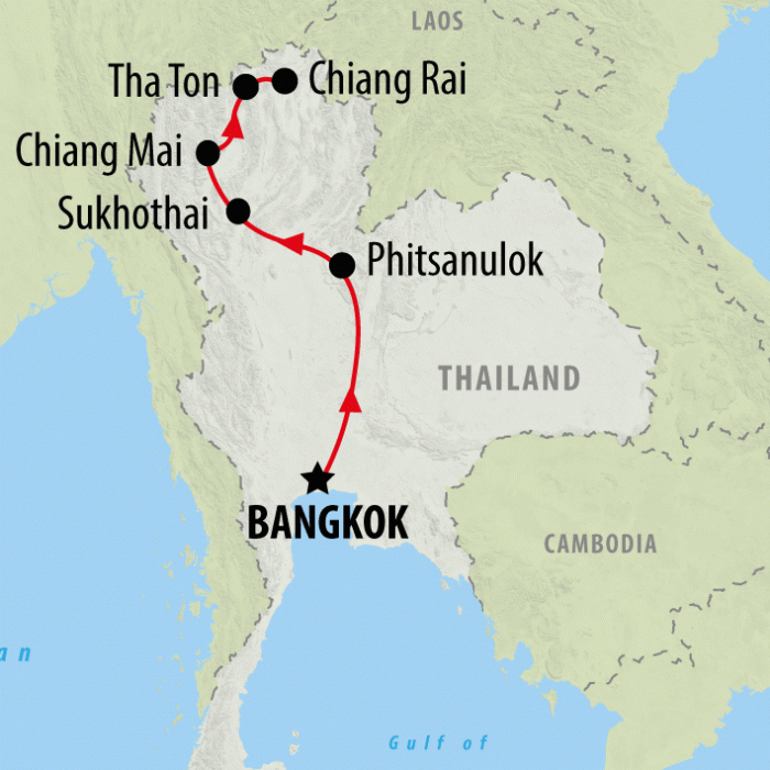 tourhub | On The Go Tours | Highlights of Thailand - 8 days | Tour Map