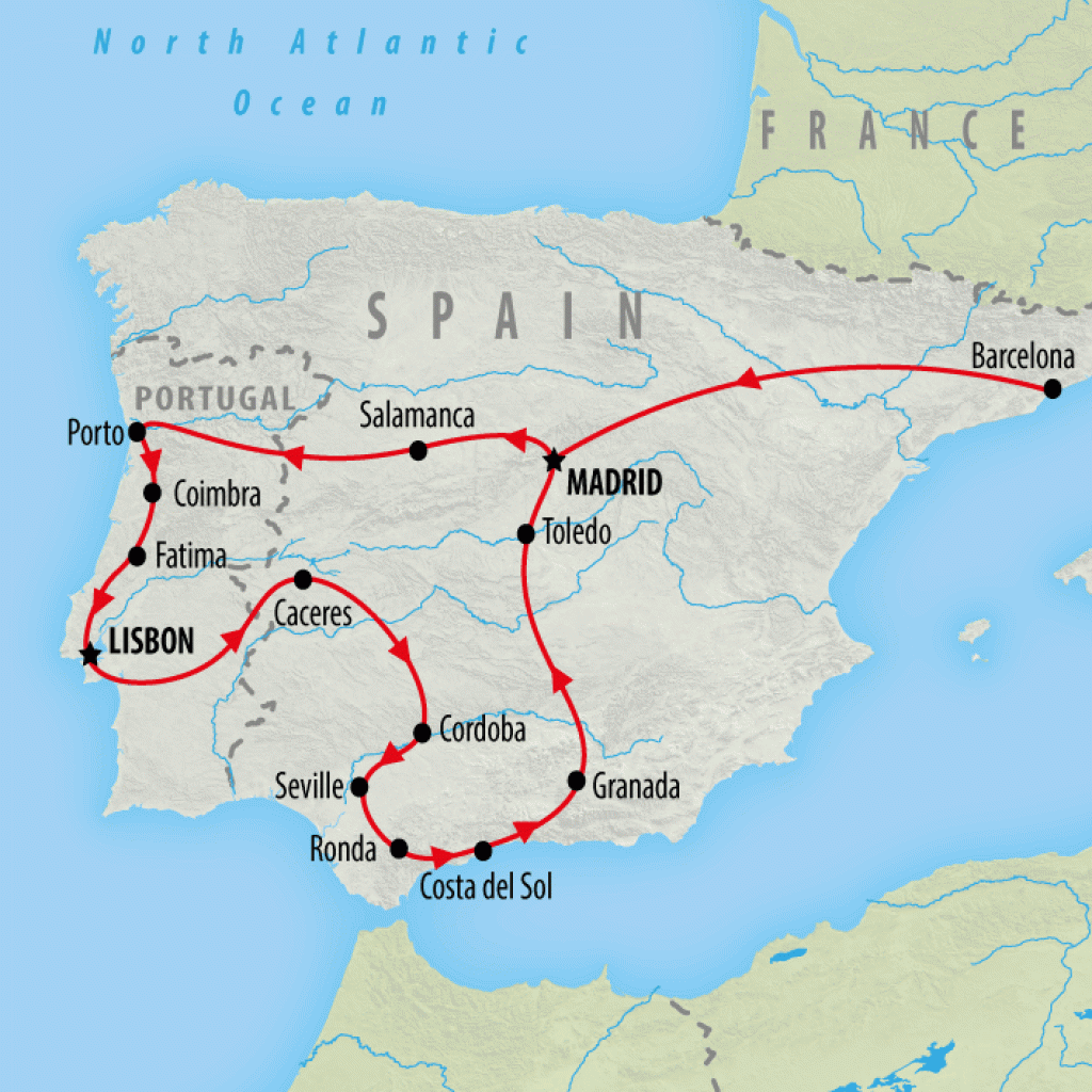 Barcelona, Portugal & Andalucia - 16 days  map