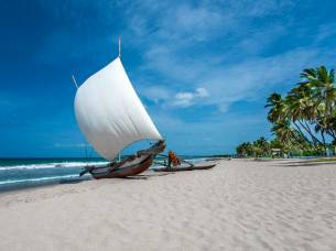 Beautiful boat in the beach in Trincomalee