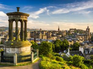 Beautiful view of the city of Edinburgh in summer