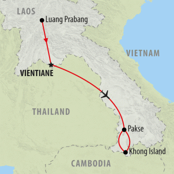 Beautiful Laos - 8 days map