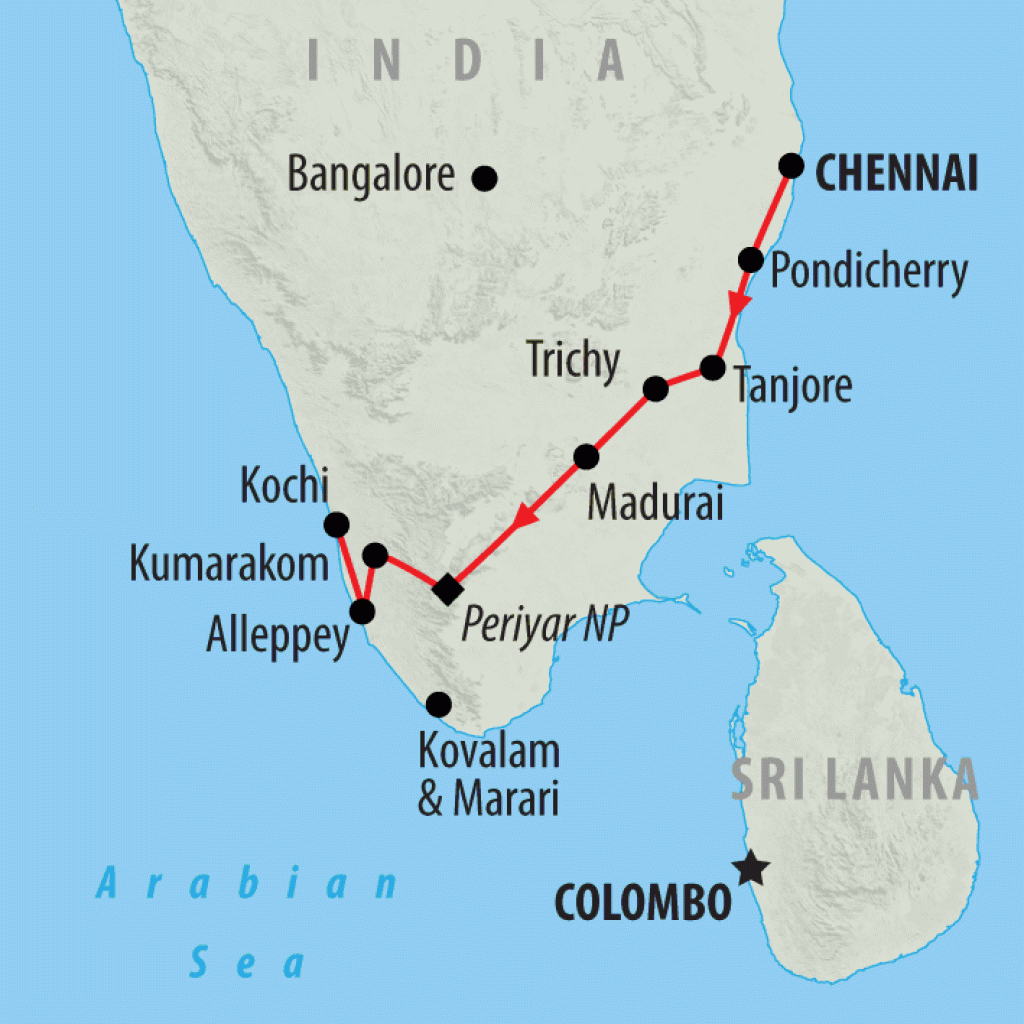 Beautiful South - 14 days map