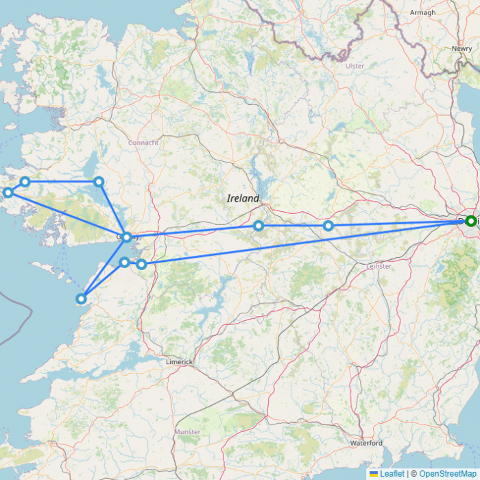 tourhub | On The Go Tours | Best of West Ireland - 3 days | 2628/BWSI | Route Map