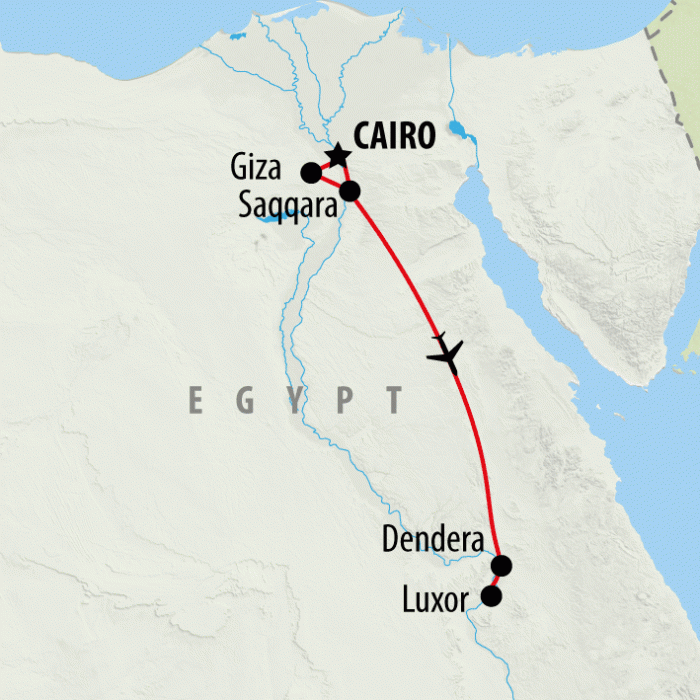 tourhub | On The Go Tours | Best of Cairo & Luxor - 6 days | Tour Map
