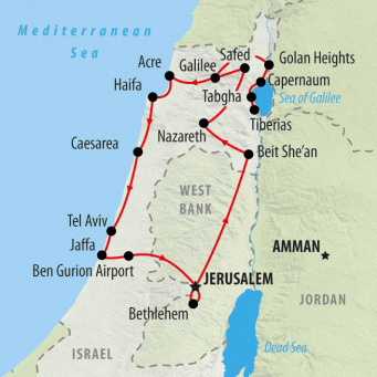 Biblical Lands - 8 days map