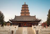 The towering square-shaped Big Wild Goose Pagoda in Xian