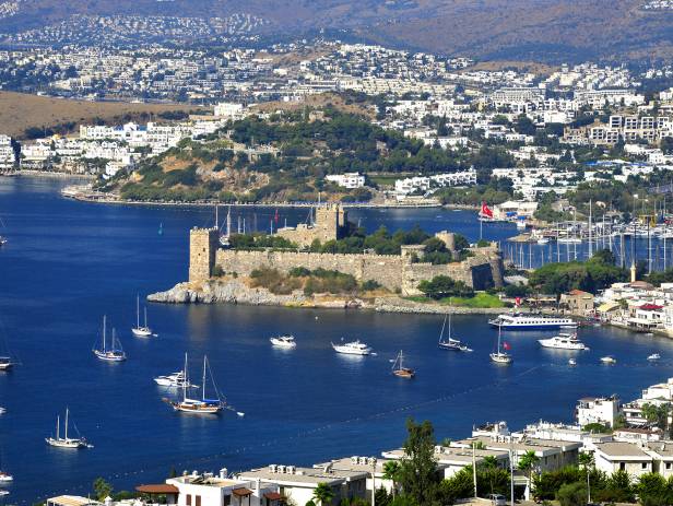 Boats in the harbour in Bodrum