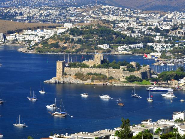 Boats in the harbour in Bodrum