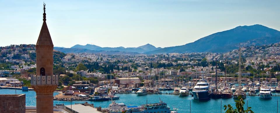 Boats in the harbour in Bodrum