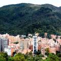 The skyline of the financial district in Bogota, the capital of Colombia