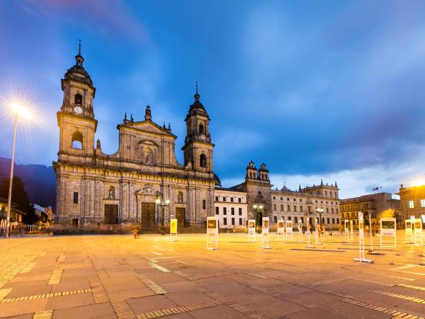 The skyline of the financial district in Bogota, the capital of Colombia