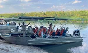 Botswana and Zimbabwe Uncovered main image - Clare group in Okavango