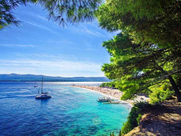The famous beach of Bol on Brac island in Croatia