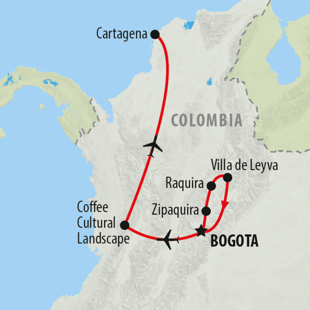 Caffe Colombia - 8 days map