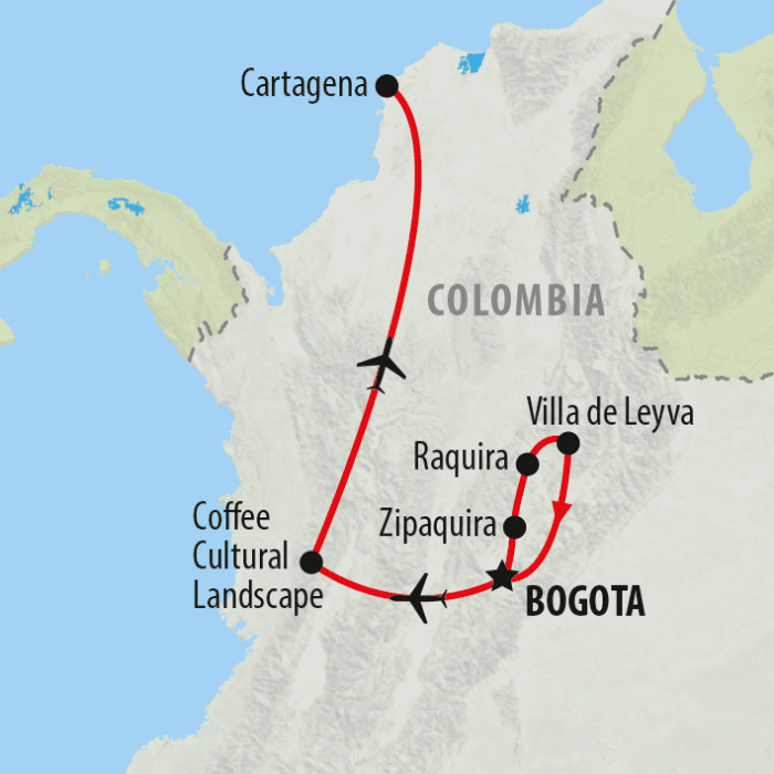 tourhub | On The Go Tours | Caffe Colombia - 8 days | Tour Map