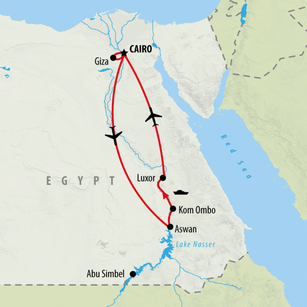 Cairo & Ancient Luxor by Flight (5 Star) - 7 days Map