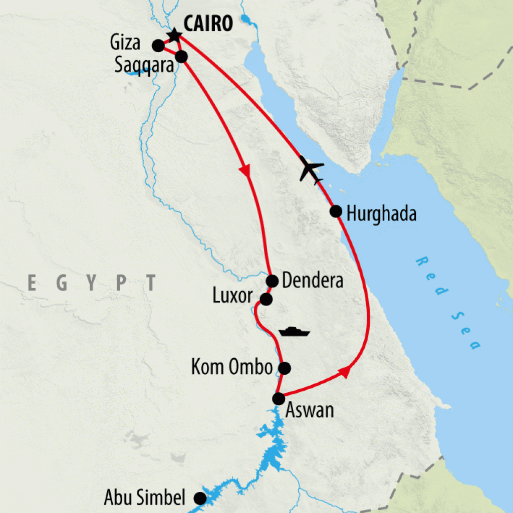 Cairo, Cruise & Coast - 13 days map