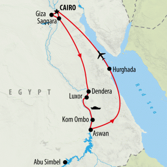 Cairo, Cruise & Coast - 13 days map