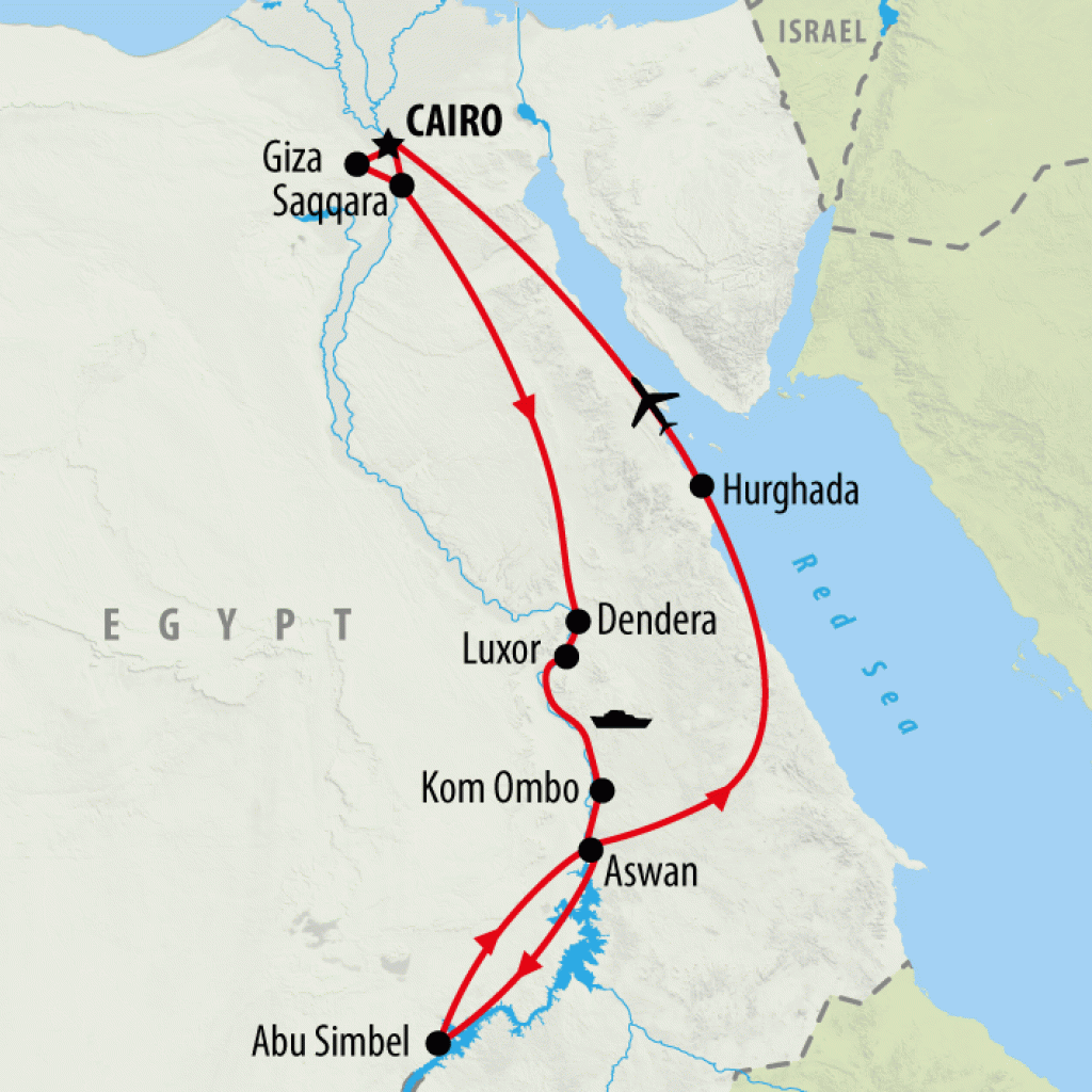 Cairo, Cruise & Coast Sun Festival Feb 2024 - 13 days map