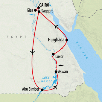 Cairo, Cruise & Red Sea - 13 Days map