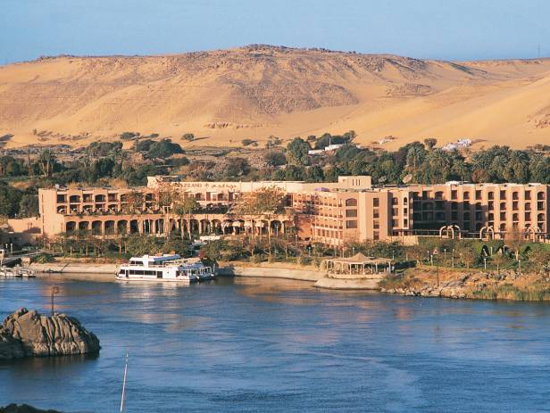 Ancient ruins standing majestically against the sky in Aswan