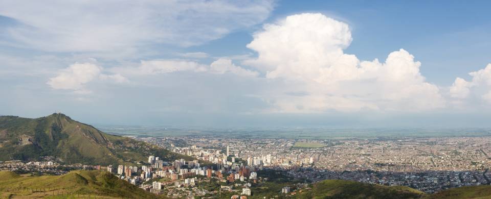 A panoramic view of Cali city