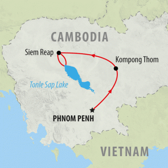 Cambodia Discovery - 8 days map