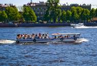 Sightseeing canal boat in St Petersburg