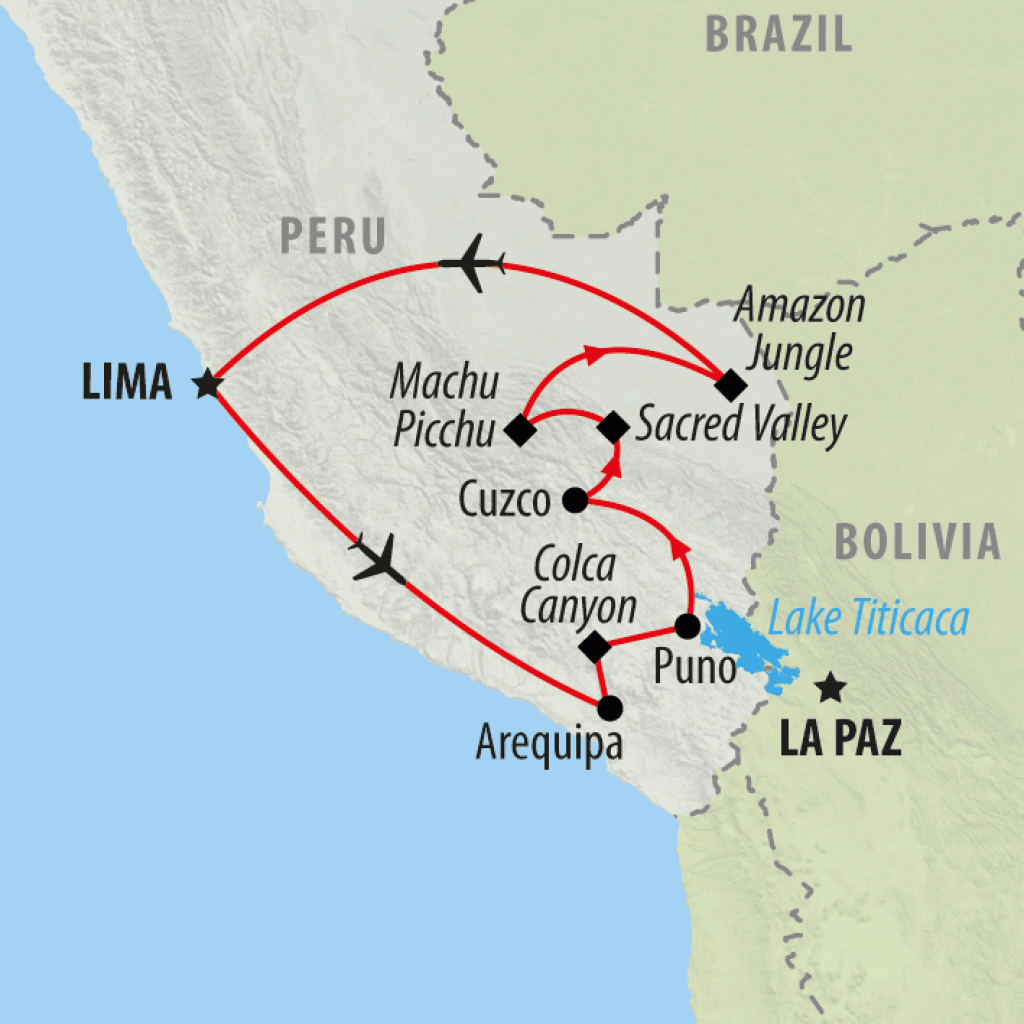 Peru, Canyon & Jungle - 17 days map