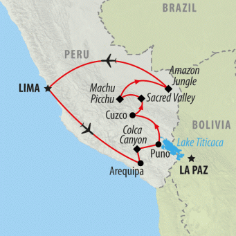 Peru, Canyon & Jungle - 17 days map
