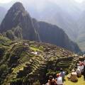 Looking out across the lost Inca citadel of Machu Picchu