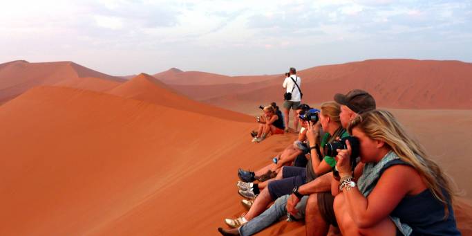 At the top of Dune 45 in the Namib Desert | Namibia | Africa