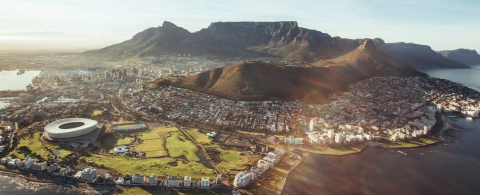 Aerial view of Cape Town