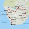 Cape, Delta, Falls & Kruger - 25 days Map