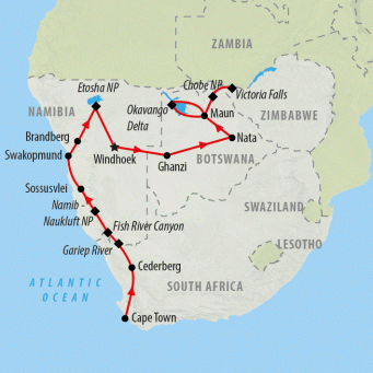 xCape to Falls - 22 days map