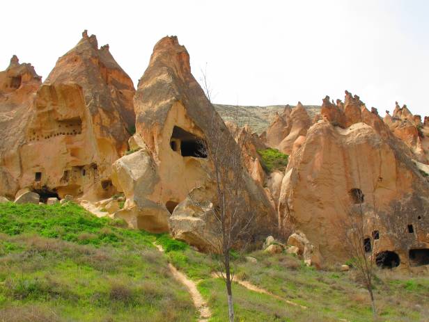 Hot air balloons floating over the stunning landscape of Cappadocia
