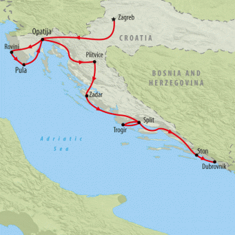 Captivating Croatia - 9 days map